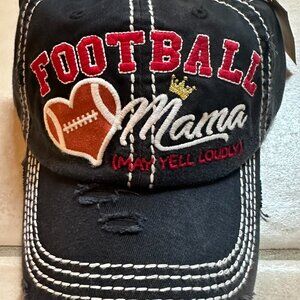 KBETHOS Distressed Football Mama May yell loudly Baseball Cap adjustable closure